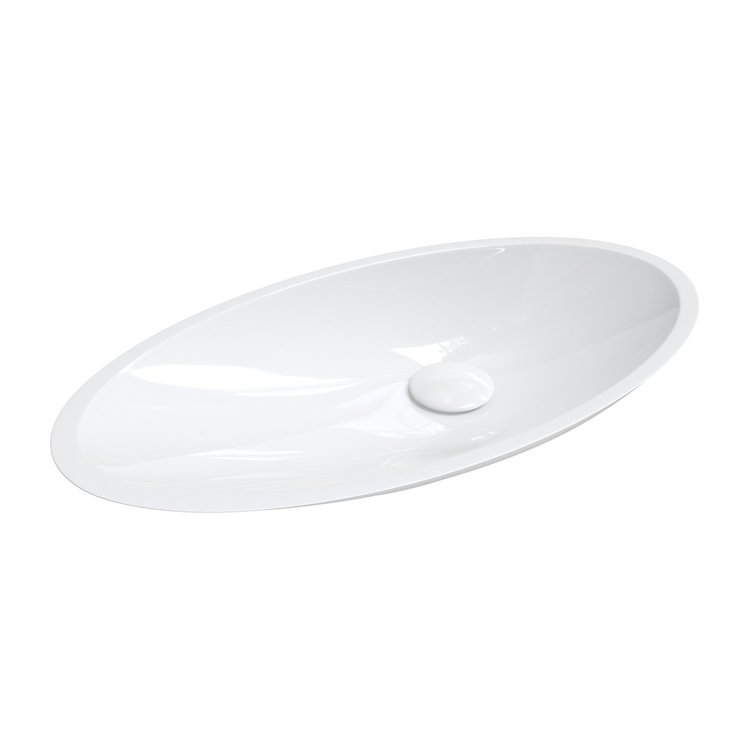Omnires M+ lavabo 59x31 cm ovale da appoggio bianco MaltaBP