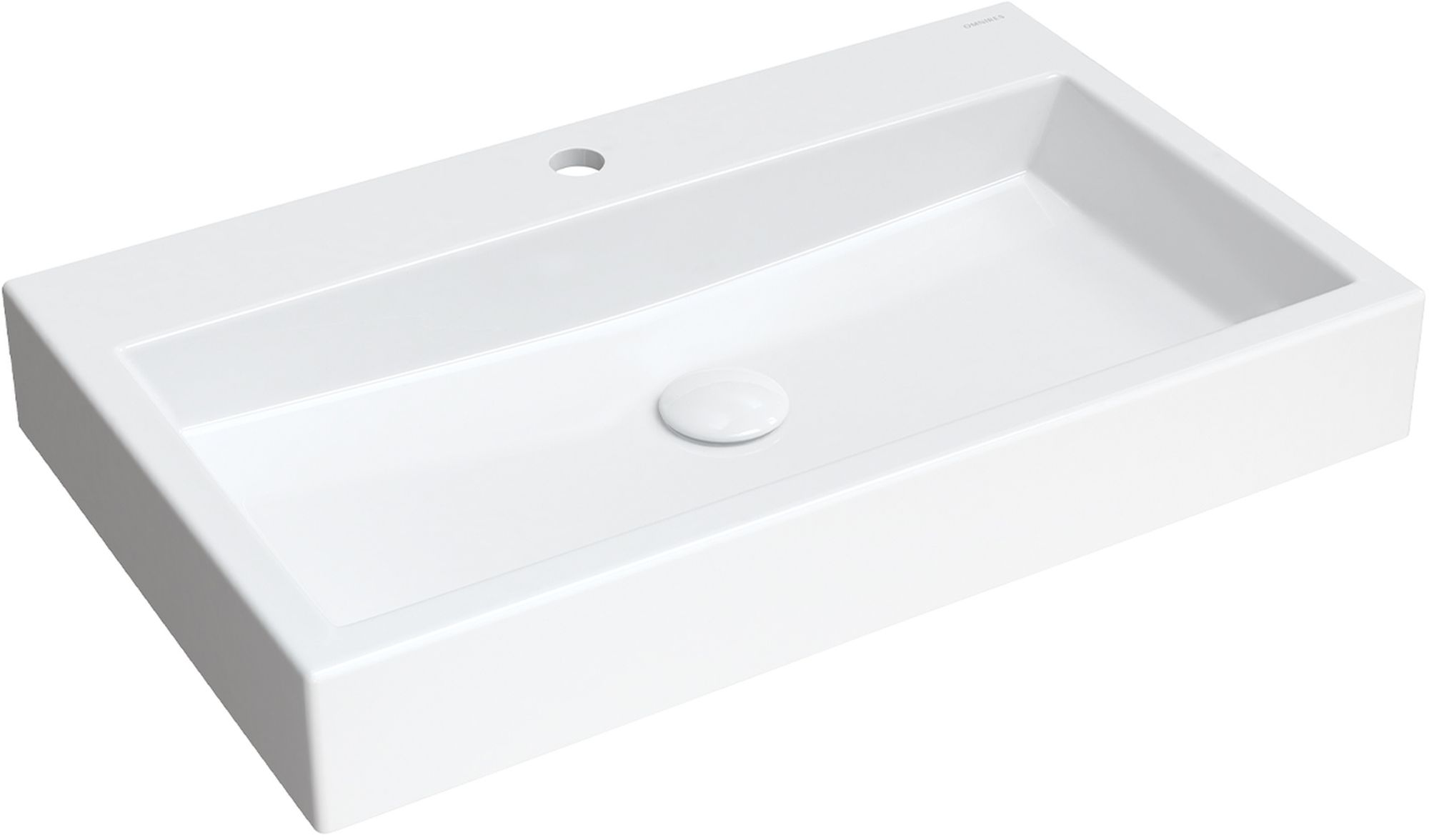 Omnires M+ lavabo 70x42 cm rettangolare a parete-da appoggio bianco THASOS700BP