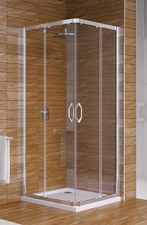 Huppe ena 2.0 box doccia 90x90 cm quadrato argento lucida/vetro trasparente 140103.069.322