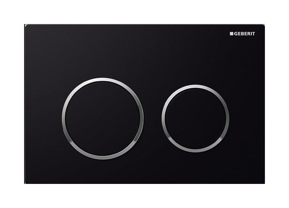 Geberit Omega20 placca di comando per WC cromo lucido-nero 115.085.KM.1