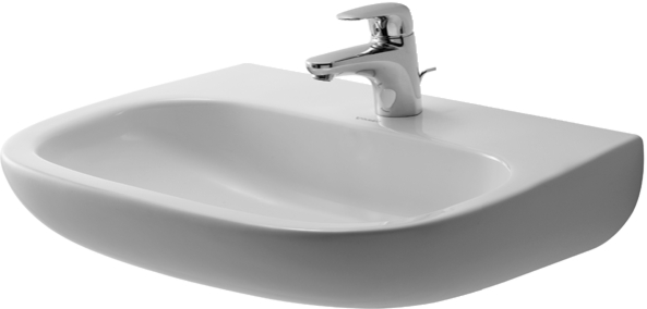Duravit D-Code lavabo 55x43 cm semicircolare a parete bianco lucida 23115500002