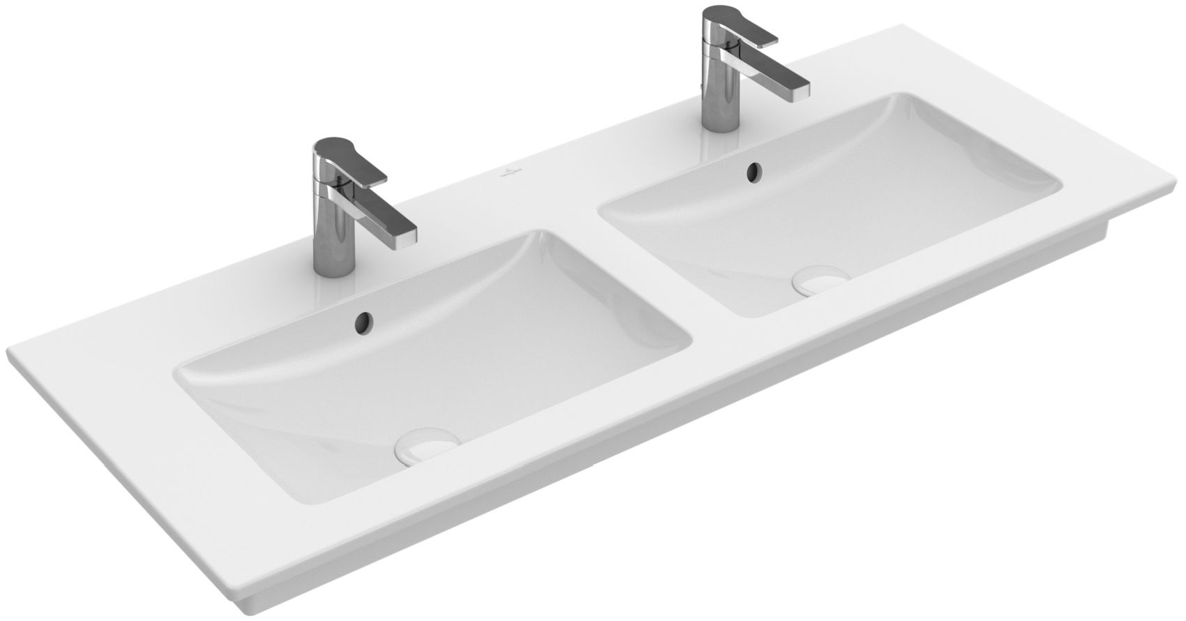 Villeroy & Boch Venticello lavabo 130x50 cm rettangolare a parete-da mobile-doppio bianco lucida 4111DL01