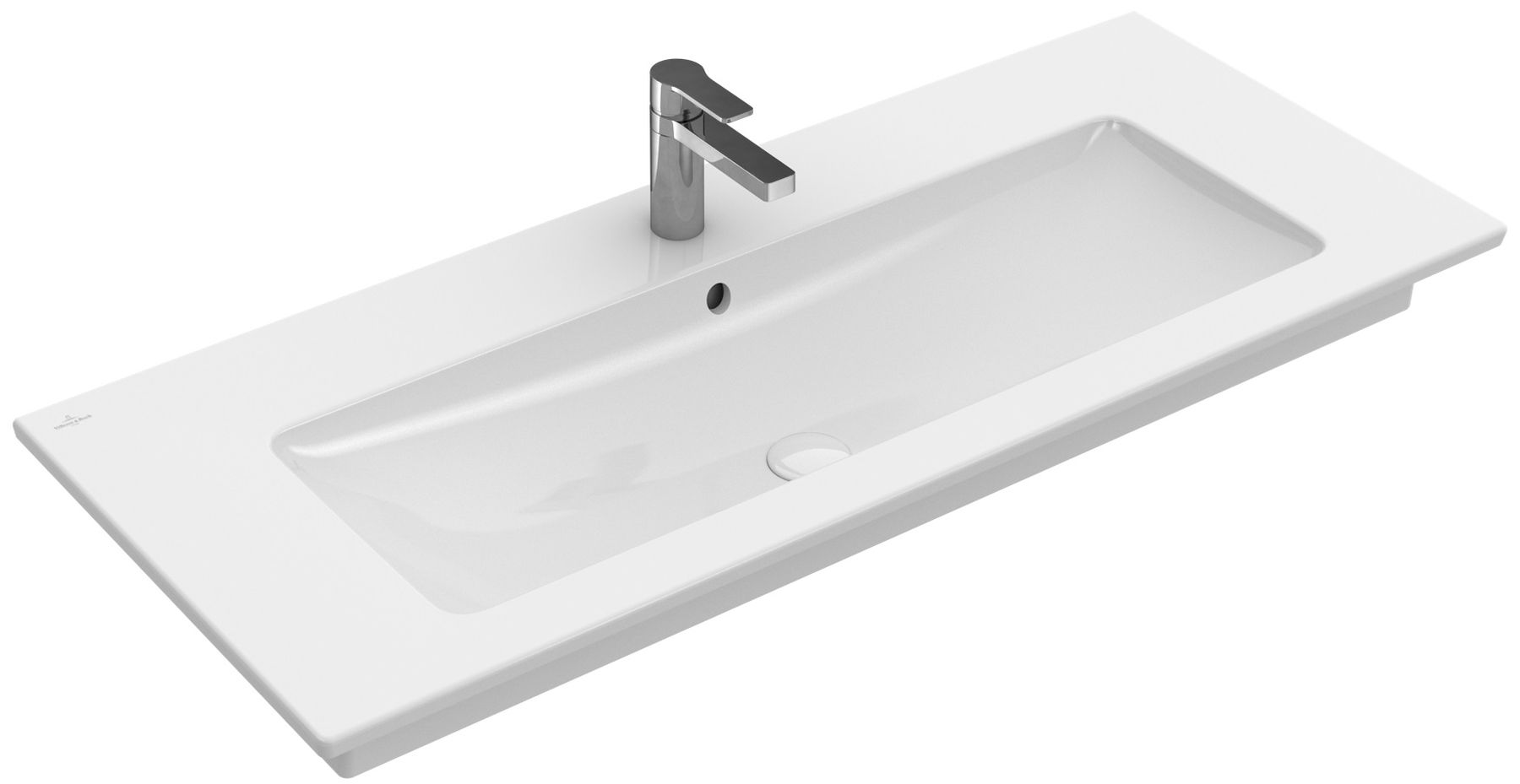 Villeroy & Boch Venticello lavabo 120x50 cm rettangolare a parete-da mobile-con piano bianco lucida 4104CL01