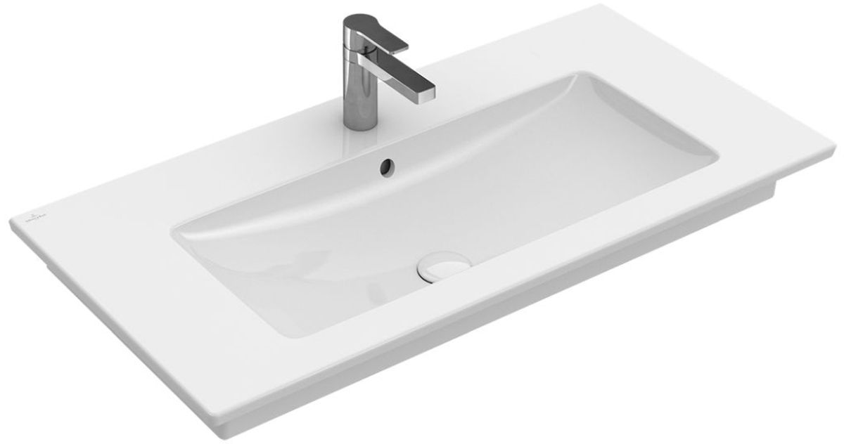 Villeroy & Boch Venticello lavabo 100x50 cm rettangolare a parete-da mobile-con piano bianco 4104AKR1