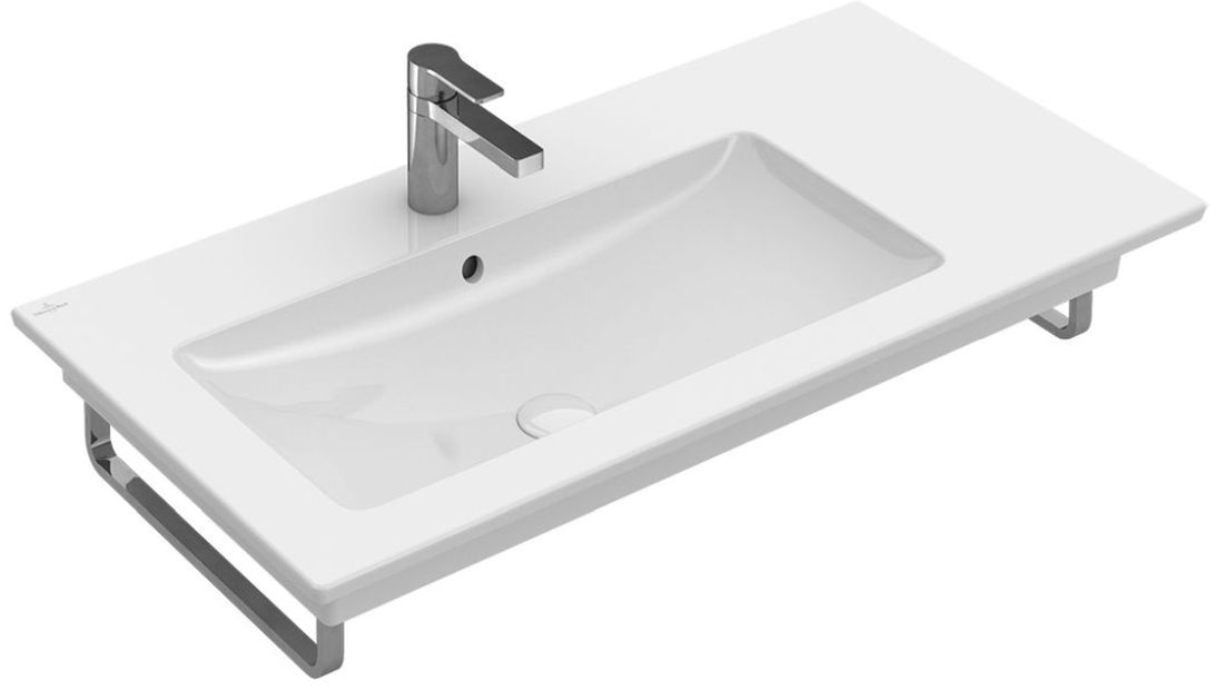Villeroy & Boch Venticello lavabo 100x50 cm rettangolare a parete-da mobile-con piano bianco 4134L101