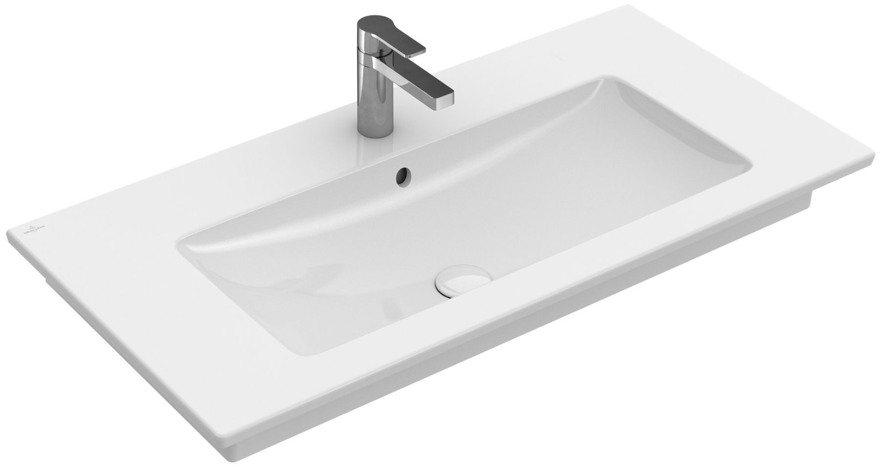 Villeroy & Boch Venticello lavabo 80x50 cm rettangolare a parete-da mobile-con piano bianco 41048L01