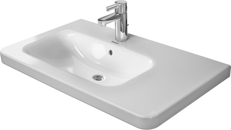Duravit DuraStyle lavabo 80x48 cm rettangolare a parete-da mobile-con piano bianco 23258000001