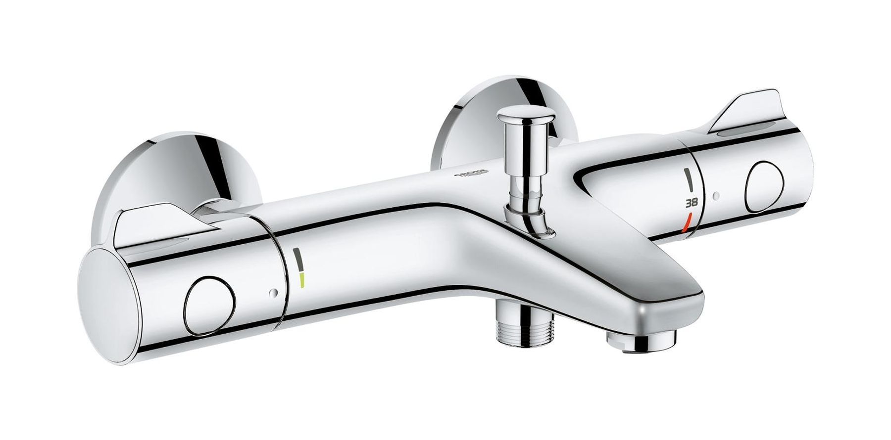 Grohe Grohtherm 800 rubinetto per vasca e doccia a parete con termostato StarLight Chrome 34576000