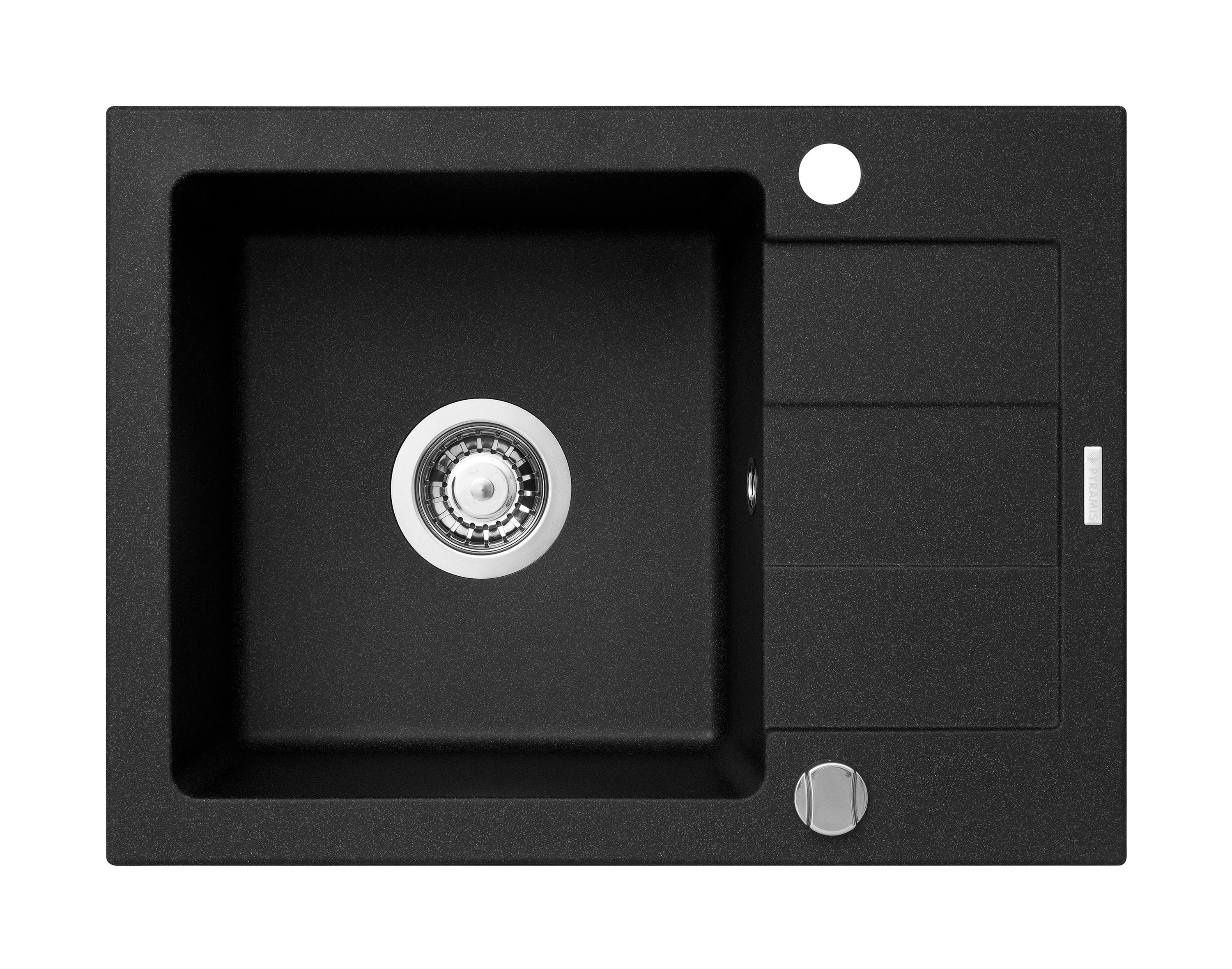 Pyramis Sparta lavello in granito 59x44 cm nero 070073701