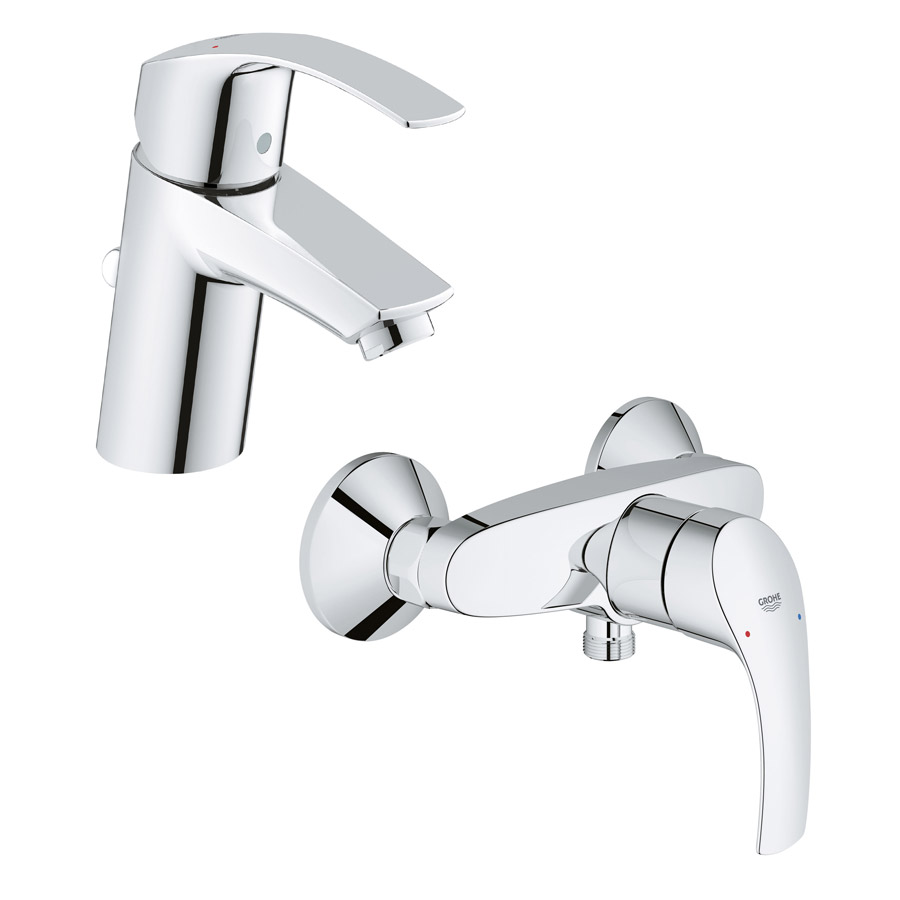 Set rubinetto per doccia Grohe Eurosmart 33555002, rubinetto per lavabo Grohe Eurosmart 33265002