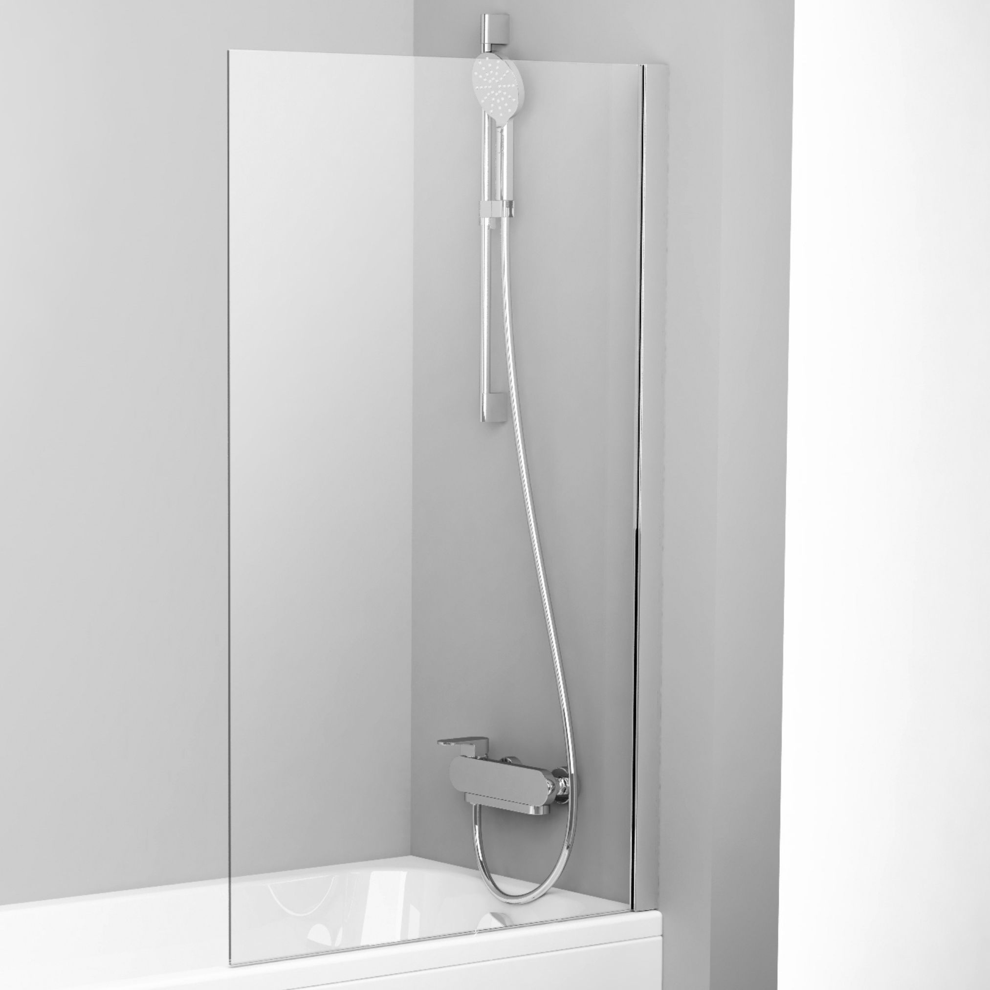 Ravak Pivot parete vasca 80 cm 1 anta alluminio lucida/vetro trasparente 79840C00Z1