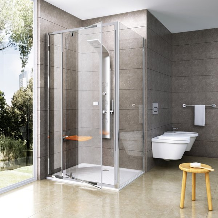 Ravak Pivot parete doccia 100 cm alluminio lucida/vetro trasparente 90GA0C00Z1