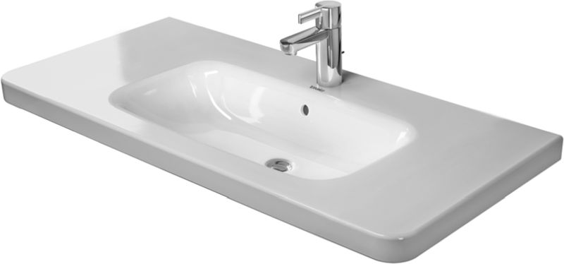 Duravit DuraStyle lavabo 100x48 cm rettangolare a parete-da mobile-con piano bianco 23201000001