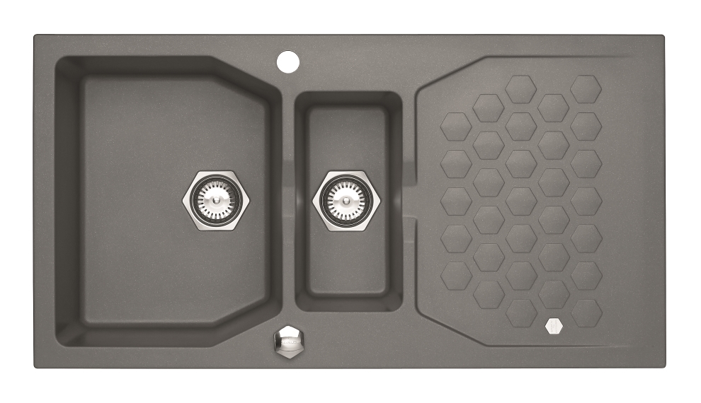 Alveus Sensual lavello in granito 98x52 cm grigio/grafite/inox 4307004