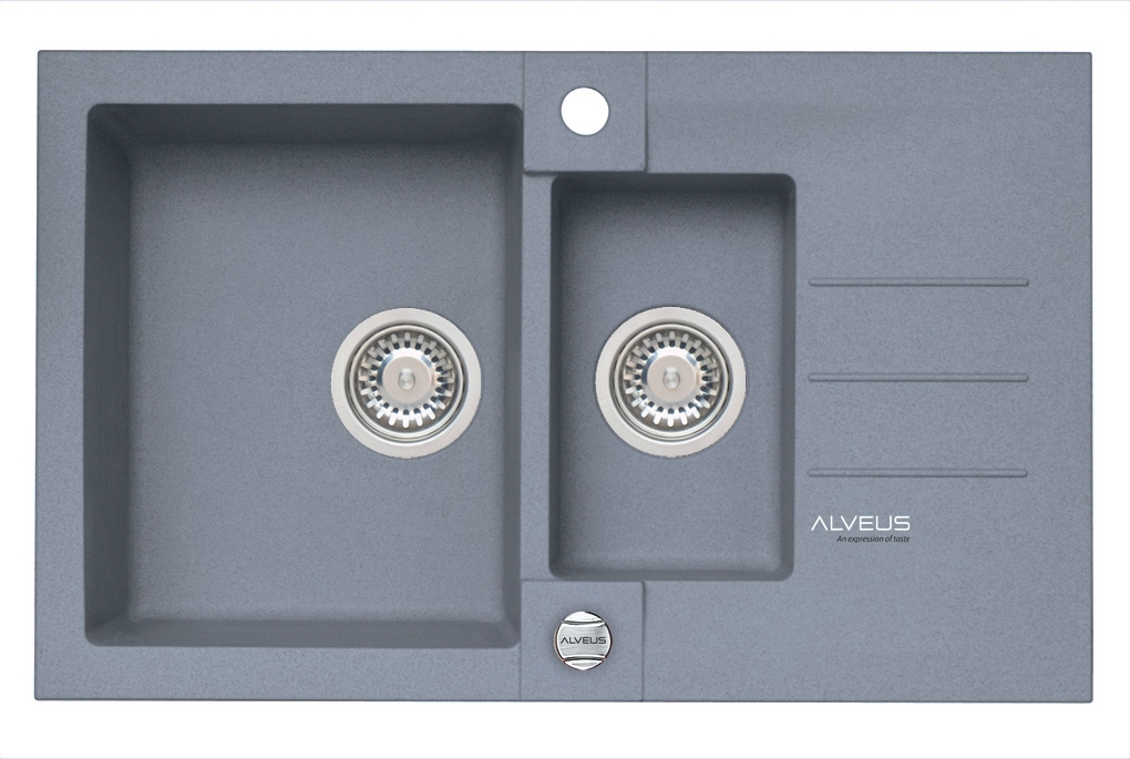 Alveus Rock lavello in granito 78x48 cm grigio/grafite/inox 4217004