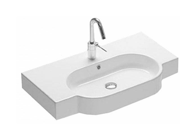 Hatria Area lavabo 81x45 cm rettangolare da appoggio-con piano bianco Y0UP01