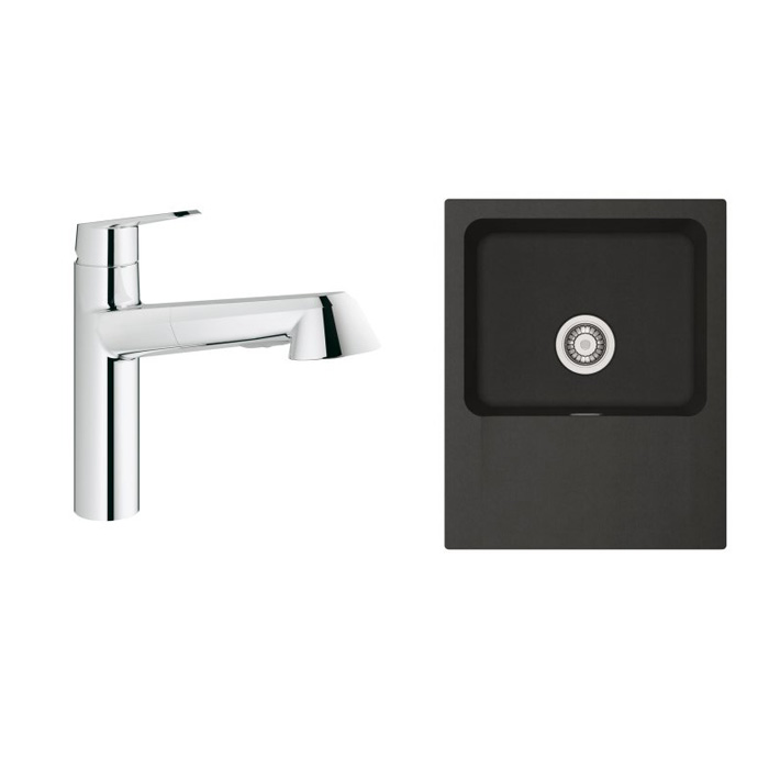 Set rubinetto da cucina Grohe Eurodisc Cosmopolitan 32257002, lavello Tectonite Franke Orion 114.0286.441