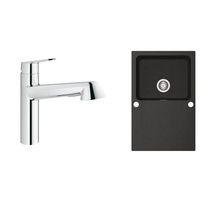 Set rubinetto da cucina Grohe Eurodisc Cosmopolitan 32257002, lavello Tectonite Franke Orion 114.0286.447