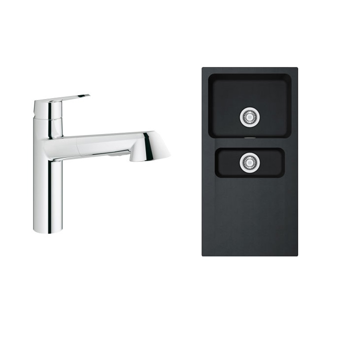 Set rubinetto da cucina Grohe Eurodisc Cosmopolitan 32257002, lavello Tectonite Franke Orion 114.0286.461
