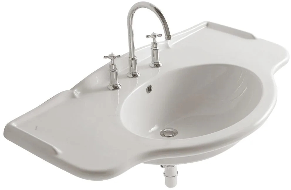 Globo Paestum lavabo 110x60 cm a parete-da mobile bianco lucida PA022.BI