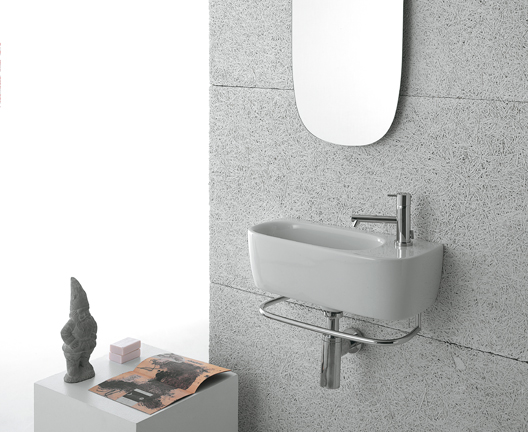 Globo Genesis lavabo 50x22 cm rettangolare a parete bianco lucida GE046.BI
