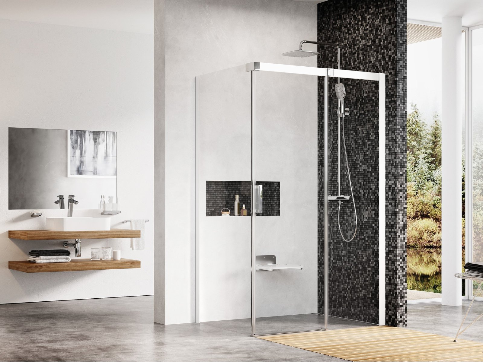 Ravak Matrix box doccia 120x90 cm rettangolare alluminio lucida/vetro trasparente 0WPG7C00Z1