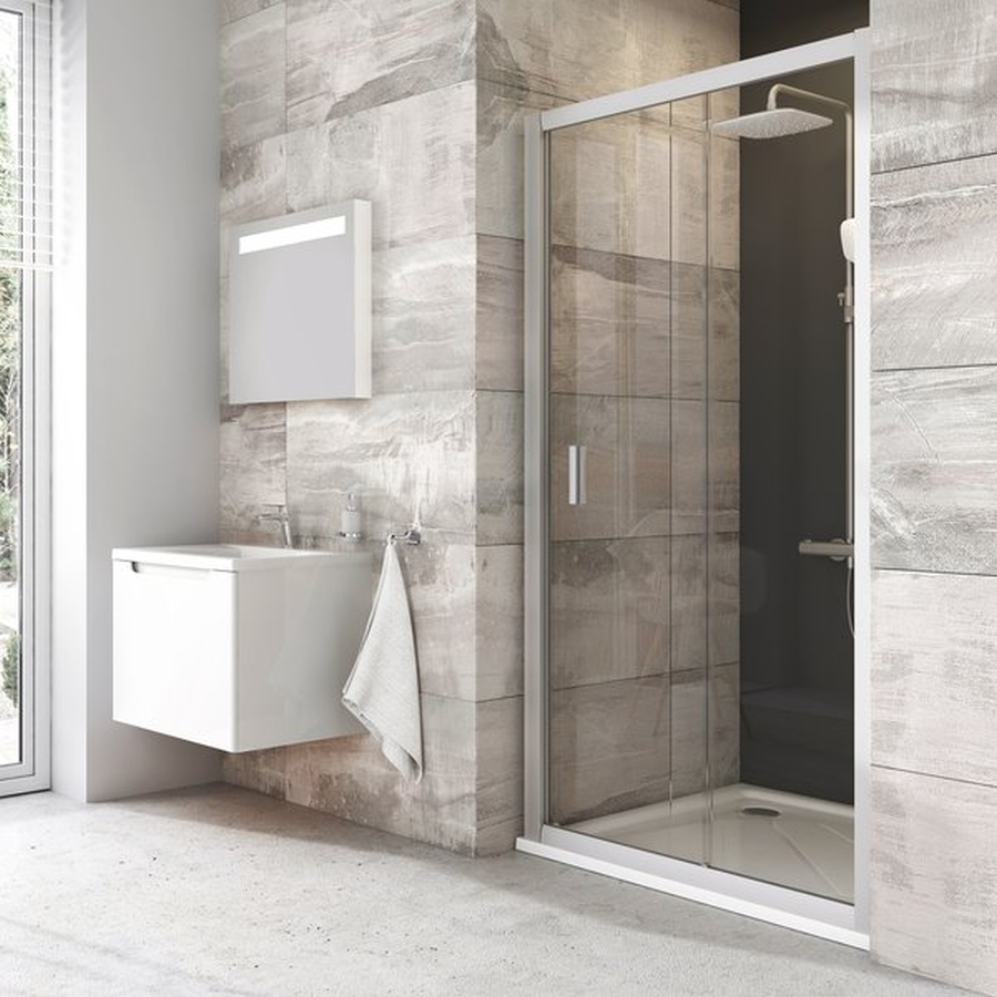 Ravak Blix porta doccia 100 cm scorrevole alluminio lucida/vetro con motivo 0PVA0C00ZG