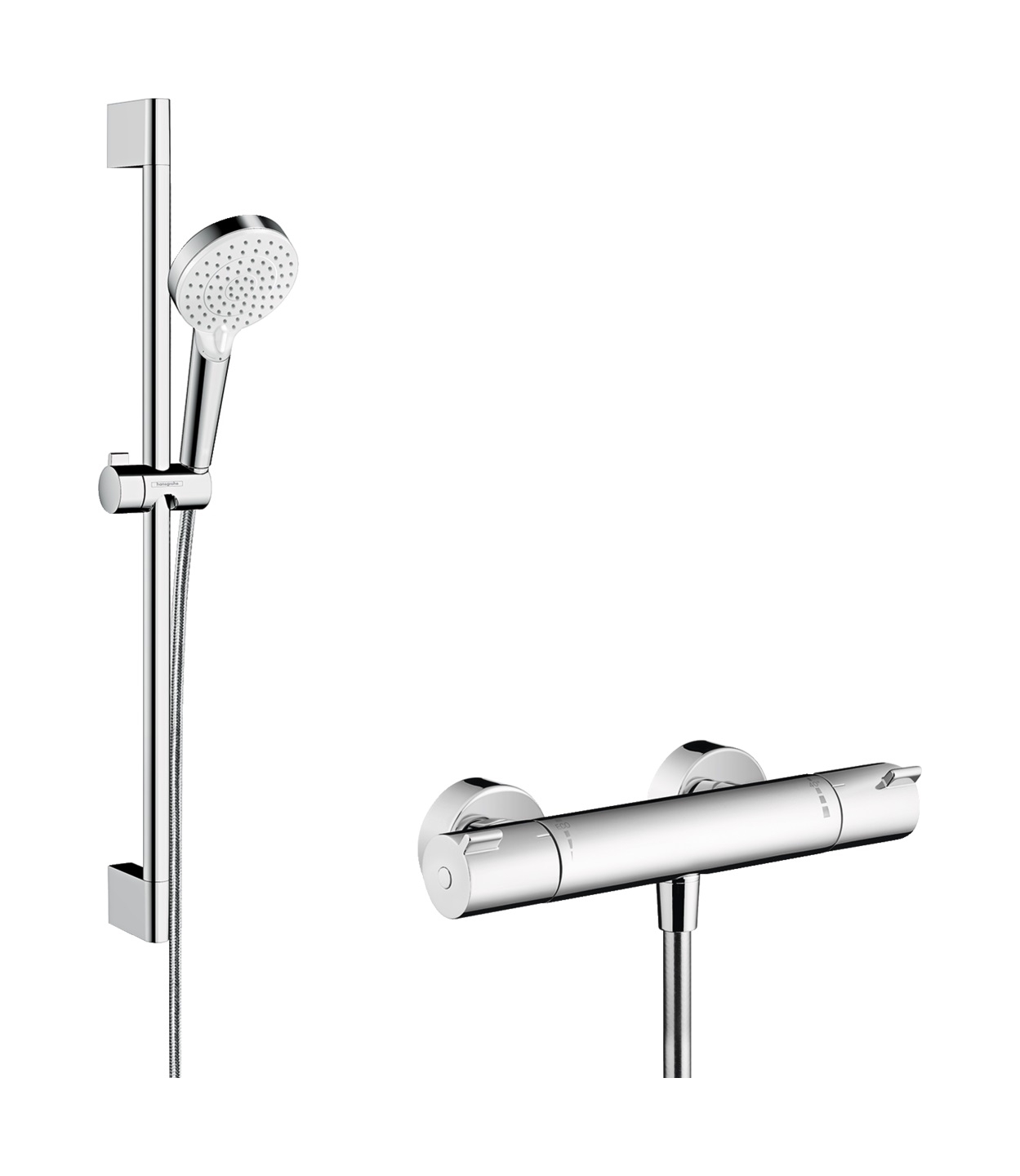 Hansgrohe Crometta set doccia a parete con termostato cromo-bianco 27812400