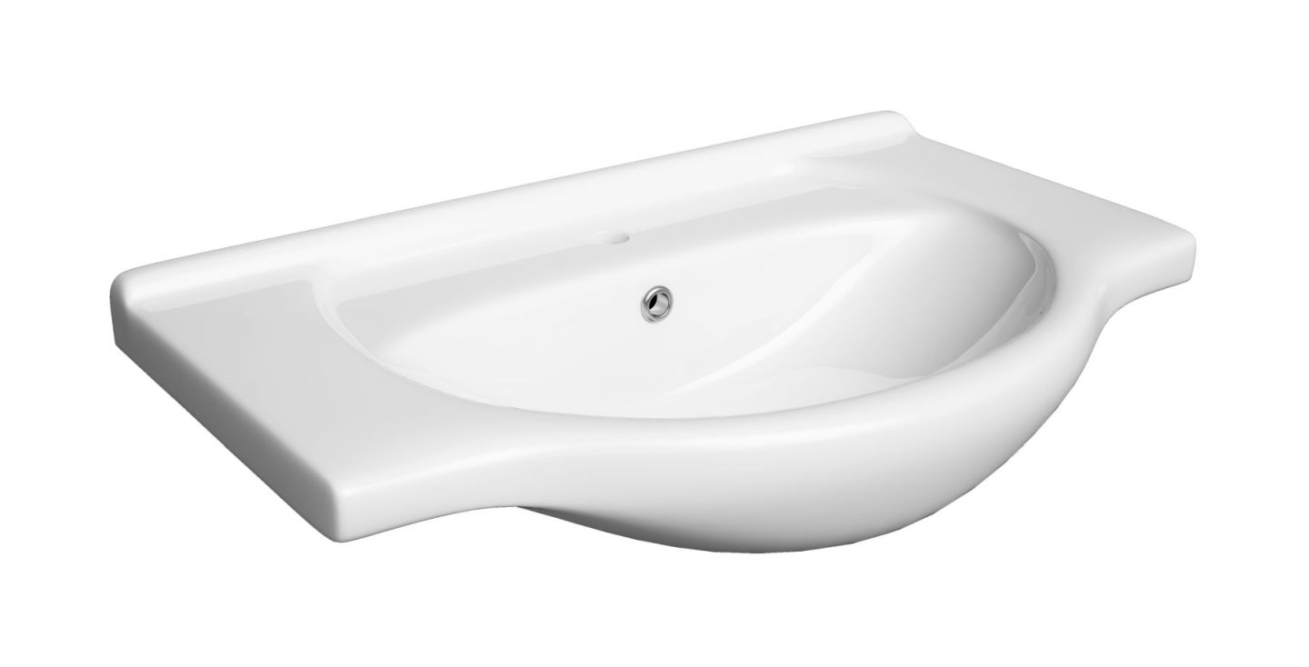 Defra Roberto lavabo 75x48 cm semicircolare da mobile bianco lucida 1523