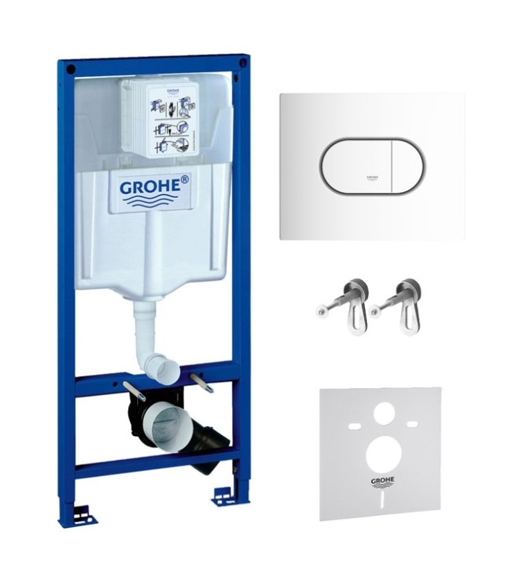 Set modulo di installazione Grohe Rapid SL 38539001, placca di comando Grohe Arena 38858SH0