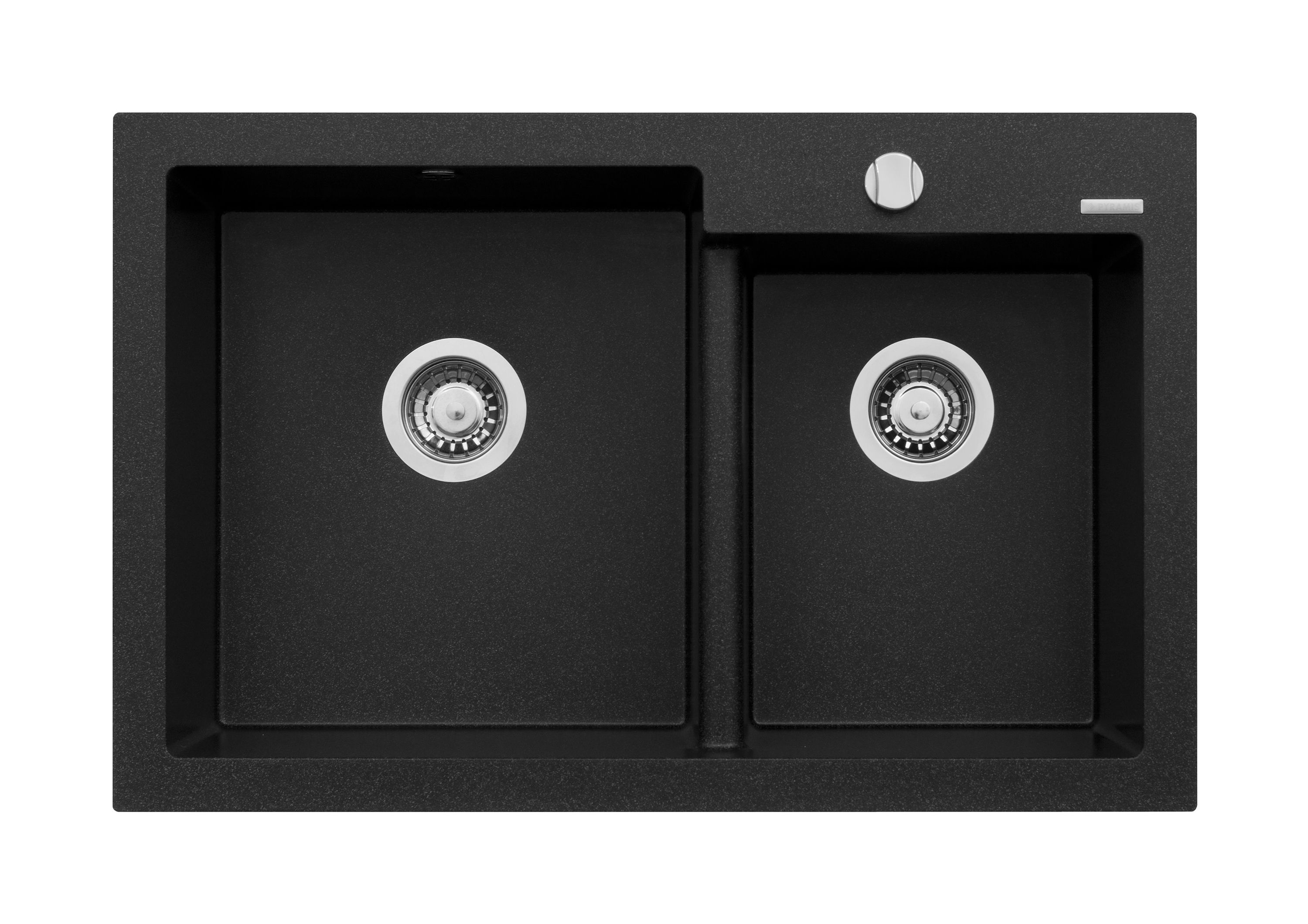 Pyramis Diplos lavello in granito 79x51 cm nero 070006601