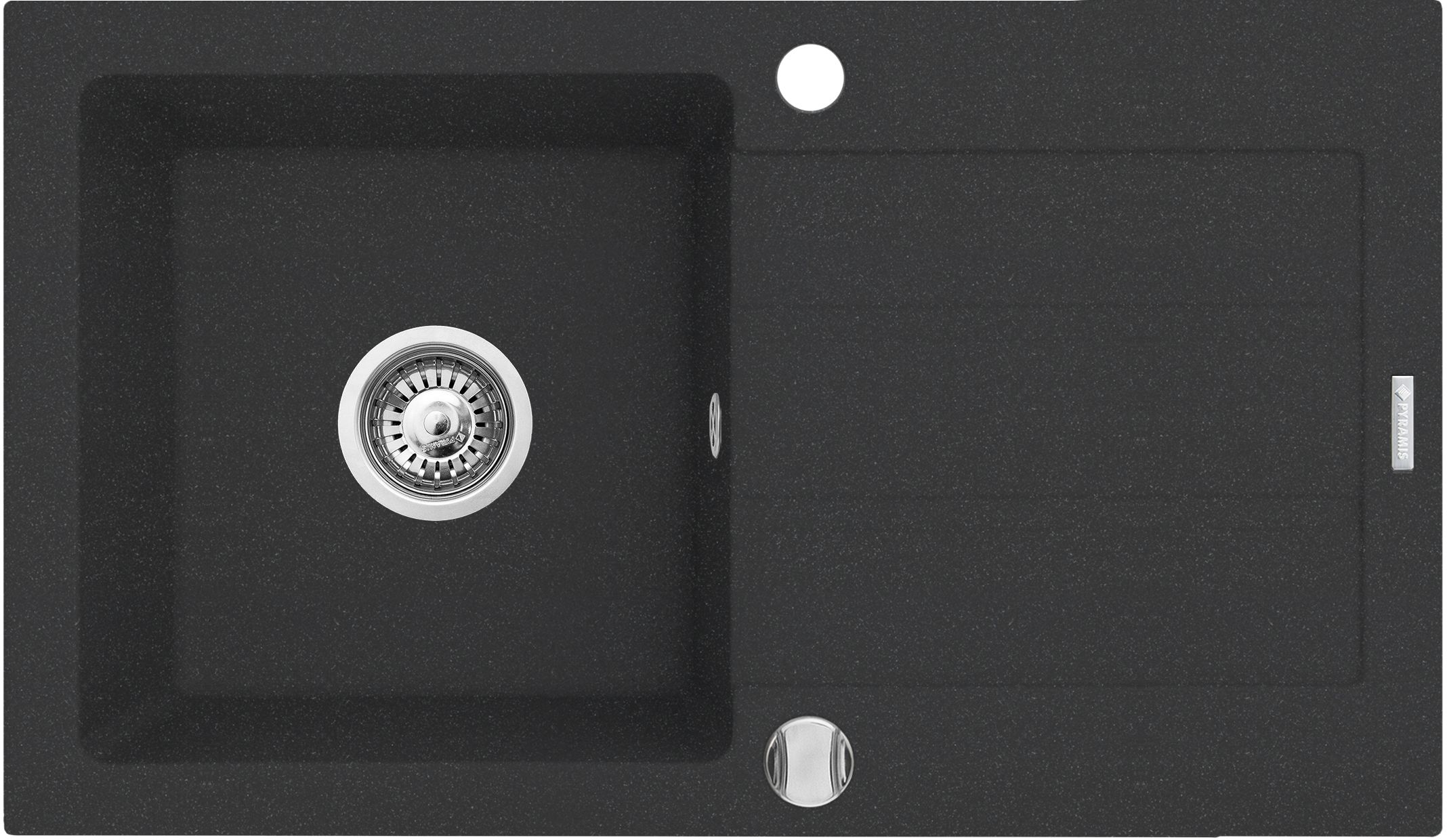 Pyramis Next lavello in granito 77x44 cm nero 070006801