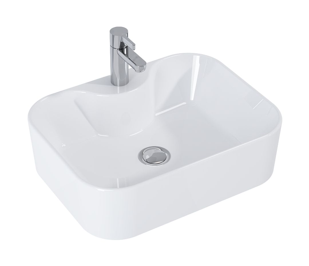 Elita Fiona lavabo 48x36.5 cm rettangolare da appoggio bianco RE040480158060