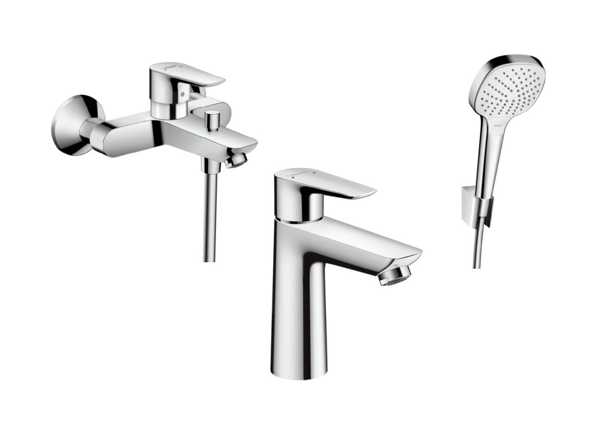 Set rubinetto per vasca e doccia Hansgrohe Talis E 71740000, rubinetto per lavabo Hansgrohe Talis E 71710000, 26425400