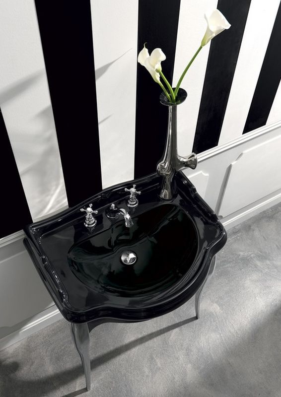 Kerasan Retro lavabo 73x54 cm a parete-da mobile nero 104704