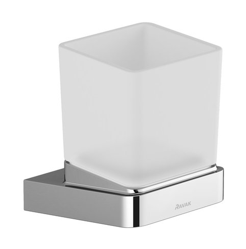 Ravak 10° bicchiere per lavarsi i denti bianco-cromo X07P321