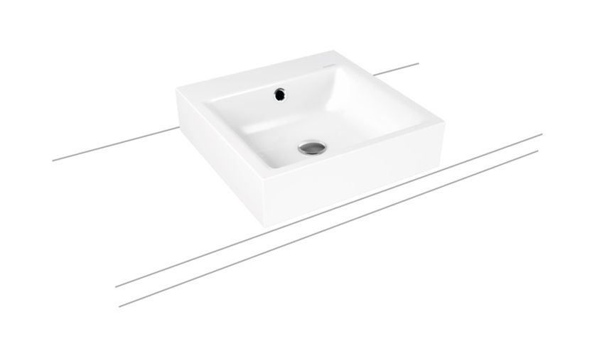Kaldewei Puro lavabo 46x46 cm quadrata da appoggio bianco 900606013001