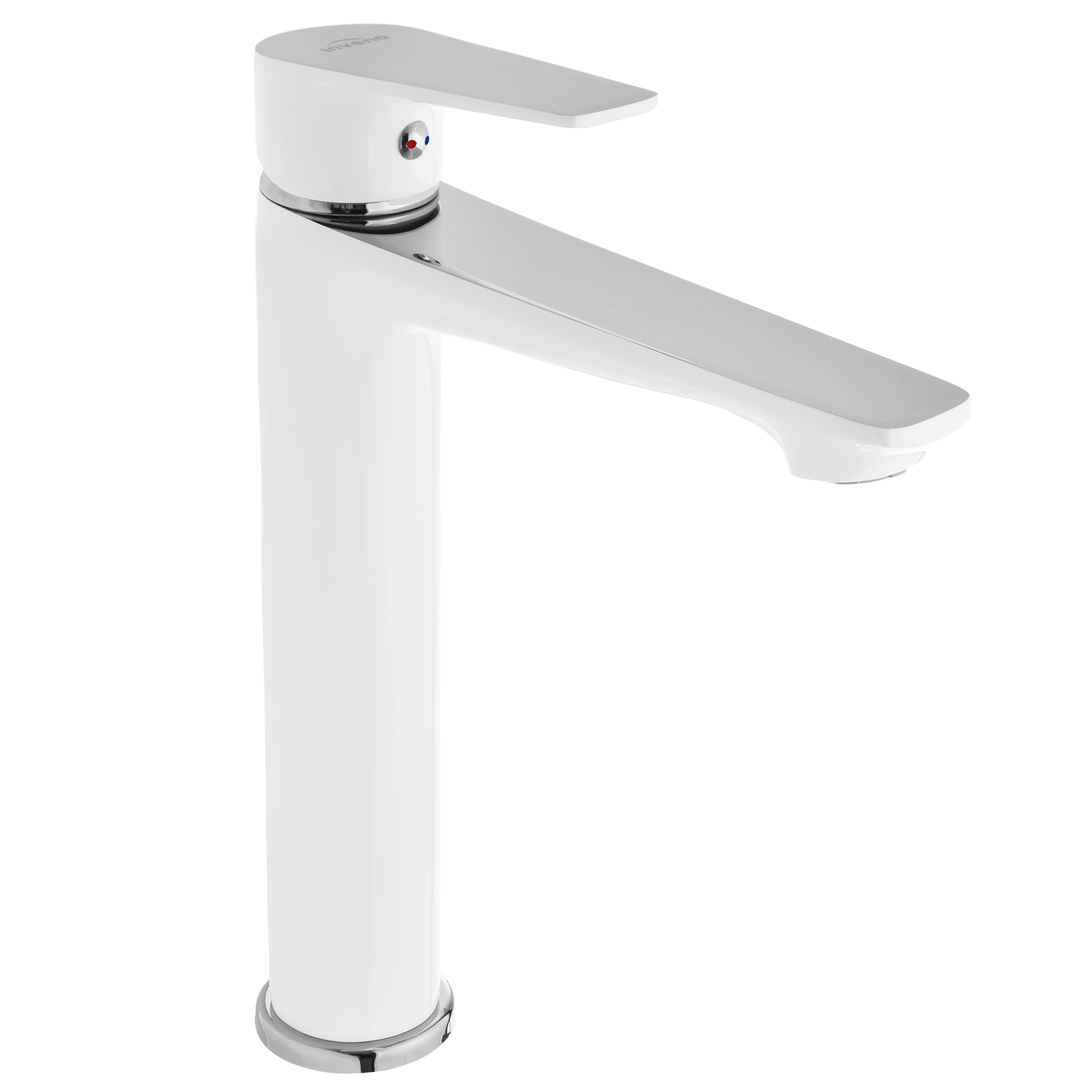 Invena Dokos rubinetto per lavabo verticale bianco BU-19-W02