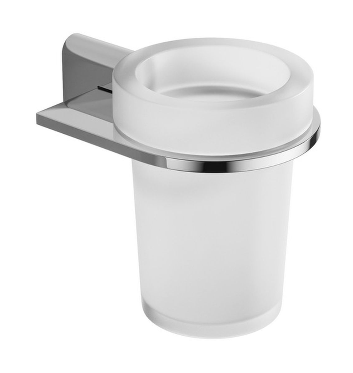 Excellent Kobo bicchiere per lavarsi i denti bianco-cromo DOEX.1704CR