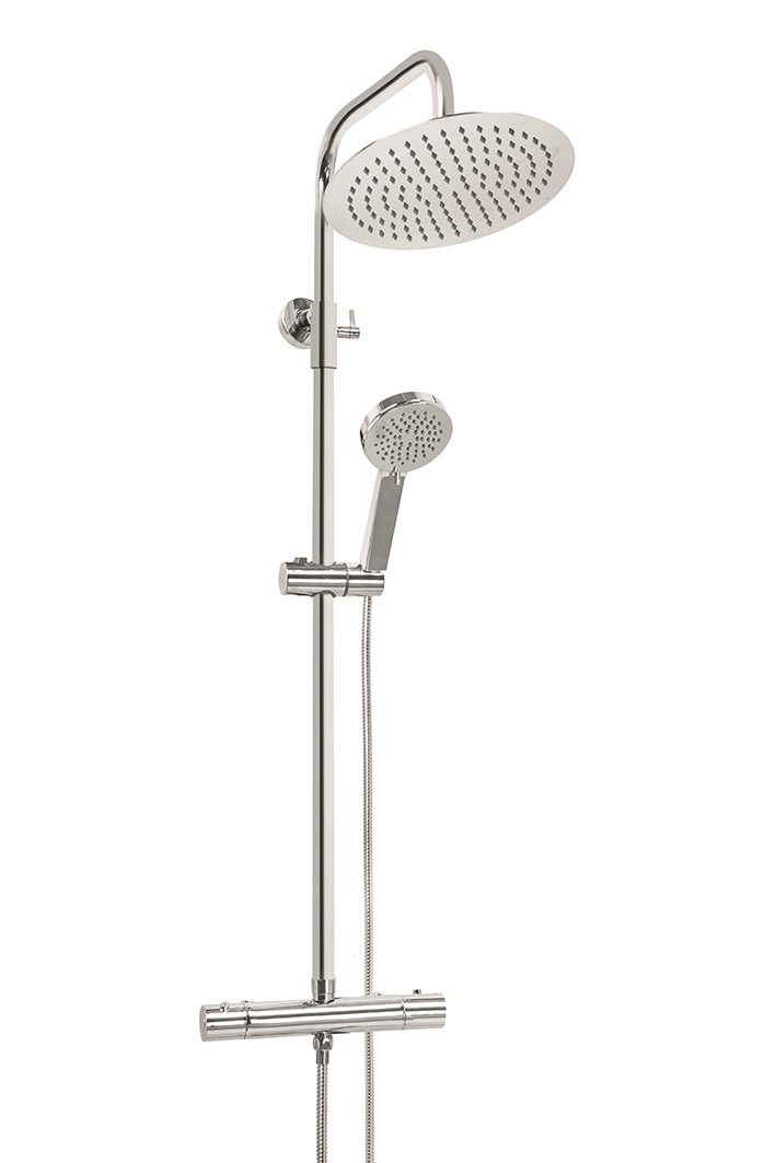 Invena Imola Exe set doccia a parete con termostato con soffione cromo AU-11-001