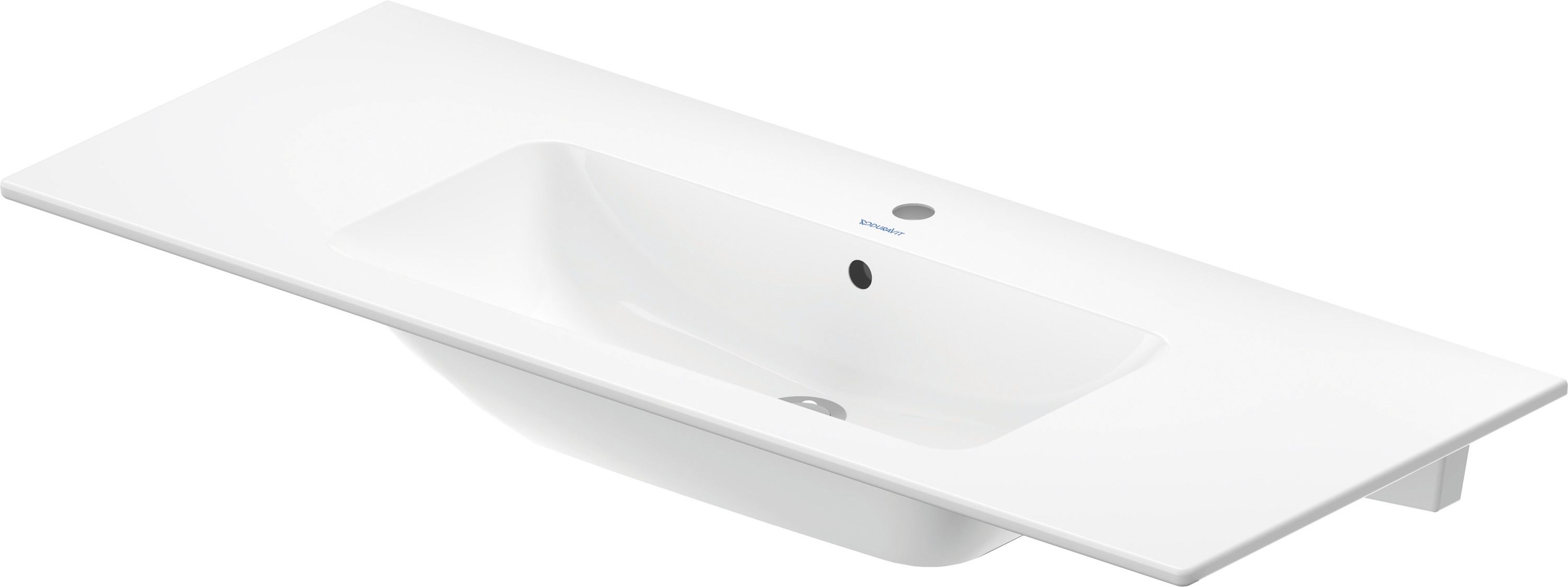 Duravit ME by Starck lavabo 123x49 cm rettangolare a parete-da mobile-con piano bianco 2336120000