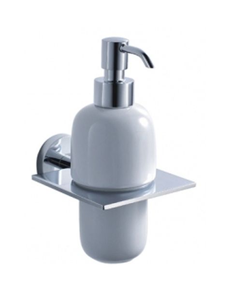 Blue Water Hugo dispenser di sapone liquido 200 ml cromo-ceramica-bianco HUG-020