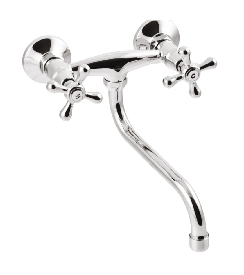 Invena Roma rubinetto per lavabo a parete cromo BC-21-00S