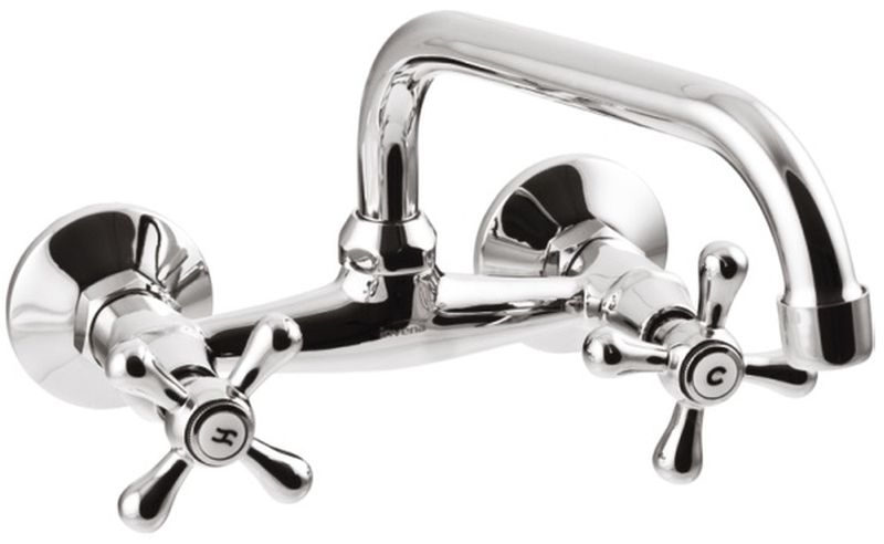 Invena Roma rubinetto per lavabo a parete cromo BC-24-00S