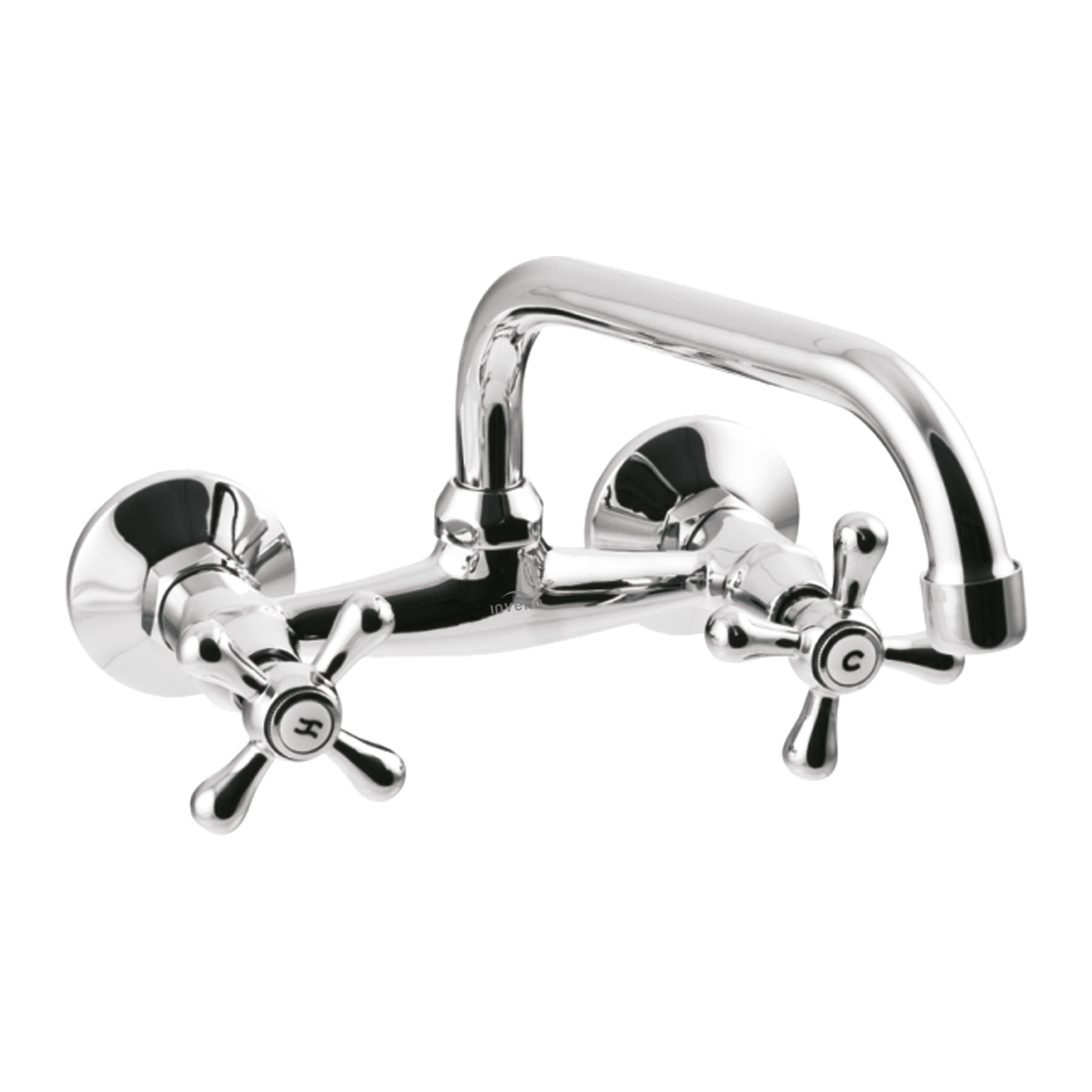 Invena Roma rubinetto da cucina a parete cromo BC-25-00S