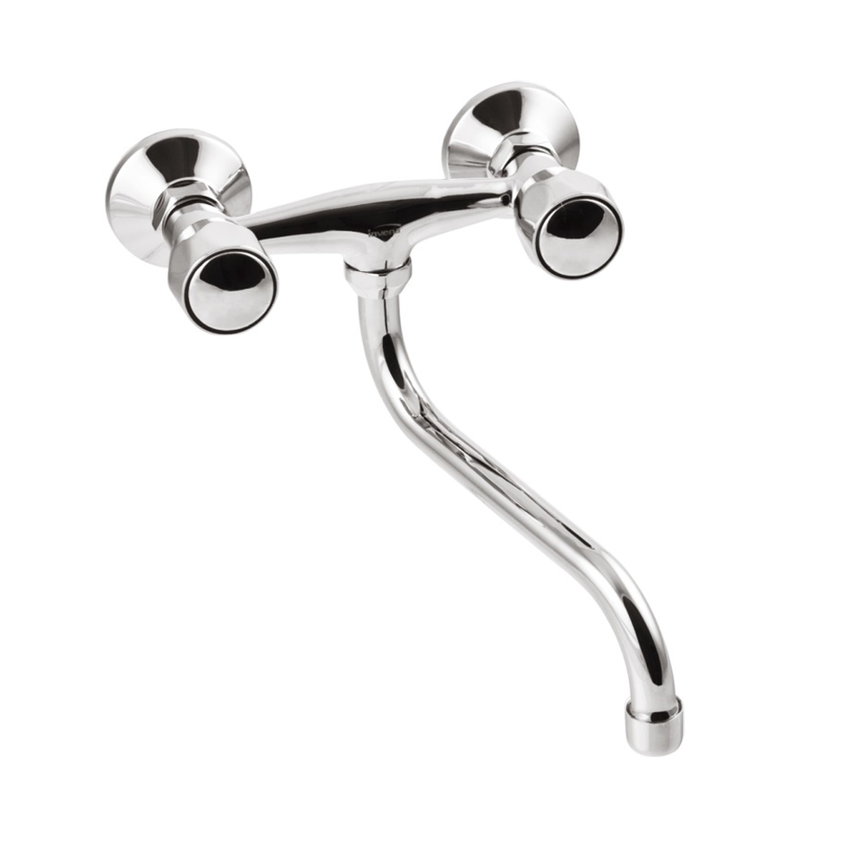 Invena Modena rubinetto per lavabo a parete cromo BC-11-F0S