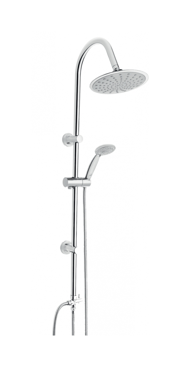 Invena Egina set doccia a parete con soffione cromo AU-13-001