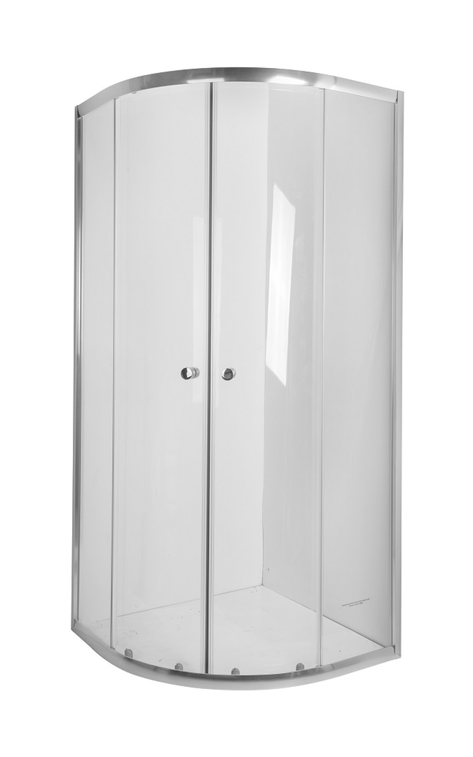 Invena Vitoria box doccia 80x80 cm semicircolare cromo lucida/vetro trasparente AK-49-185