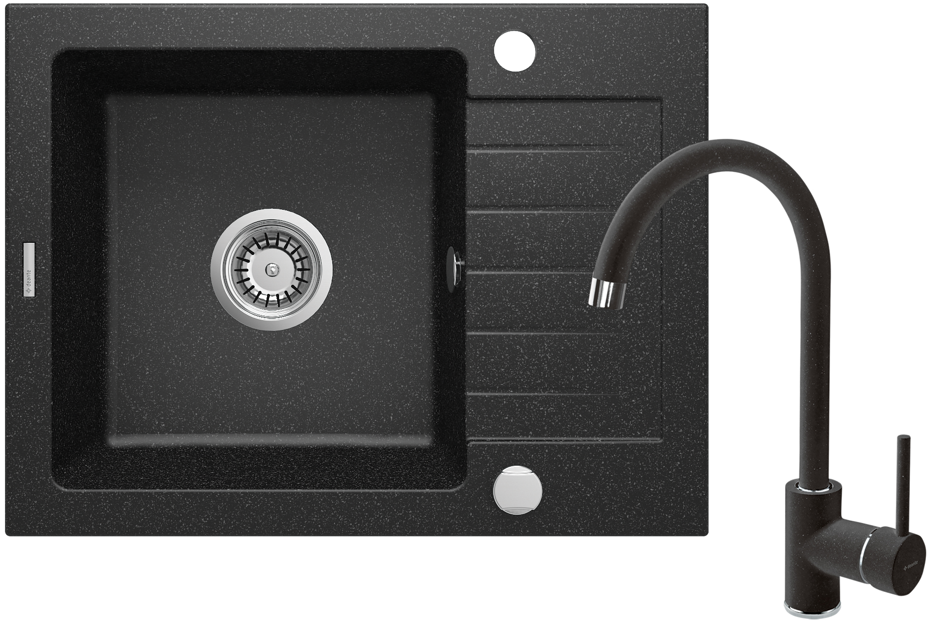 Deante Zorba lavello con rubinetto grafite/grafite ZQZA211A