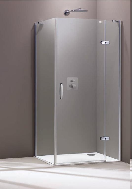 Huppe Aura Elegance 4-kąt drzwi prysznicowe na wymiar 110 cm uchylne srebrny połysk/szkło przezroczyste 400480.092.322sze1100wys1900